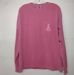 Comfort Colors Pink Long Sleeve Tee with Pocket Size ( M)